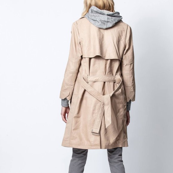 ZADIG & VOLTAIRE MIAD LEATHER TRENCH COAT 38 - Picture 3 of 9